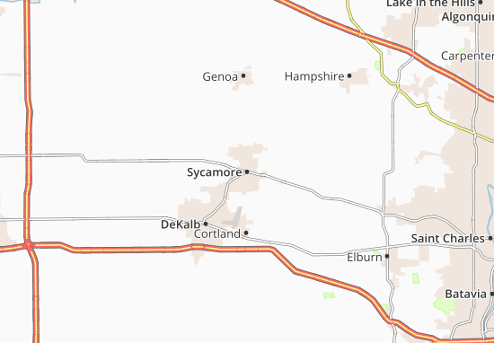 Karte Stadtplan Sycamore