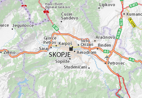 MICHELIN Skopje map - ViaMichelin