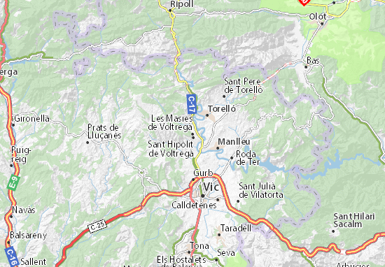 Karte Stadtplan Les Masies de Voltregà
