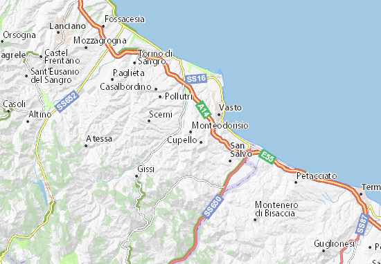 Karte Stadtplan Monteodorisio