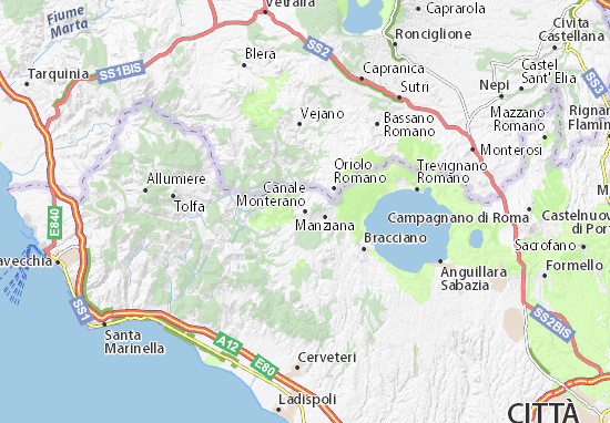 Canale Monterano Map