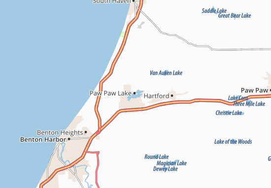 Mapa Paw Paw Lake