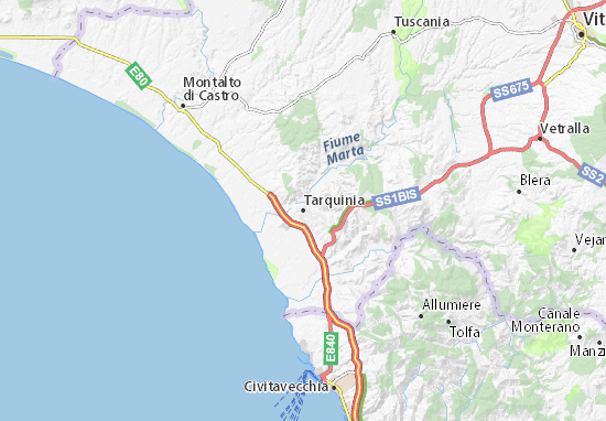 Karte Stadtplan Tarquinia