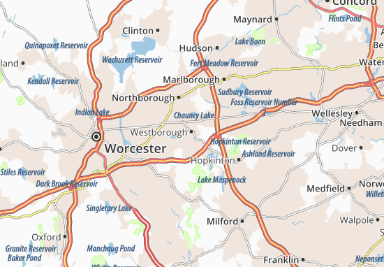 Karte Stadtplan Westborough