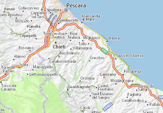 Karte Stadtplan Giuliano Teatino