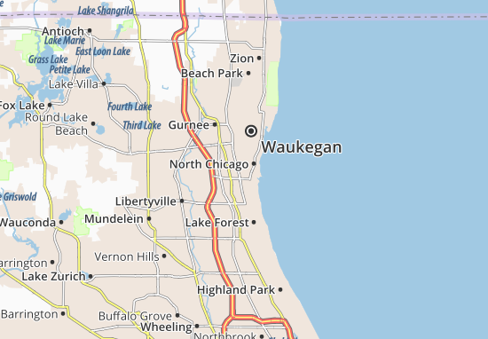 Mapa North Chicago