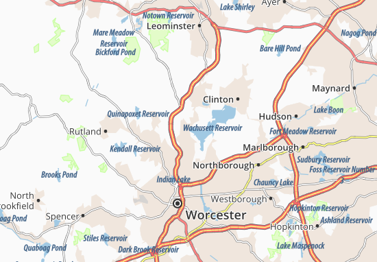 Karte Stadtplan West Boylston