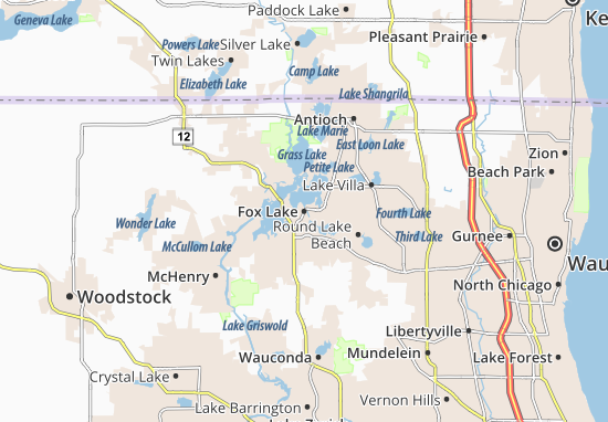 Karte Stadtplan Fox Lake