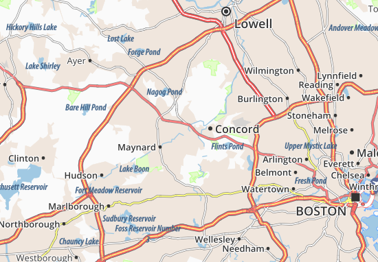 Karte Stadtplan West Concord