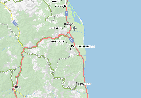 Kaart Plattegrond Penta-di-Casinca