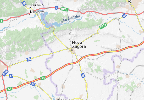 Karte Stadtplan Nova Zagora