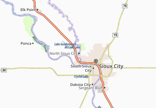 Mapa North Sioux City