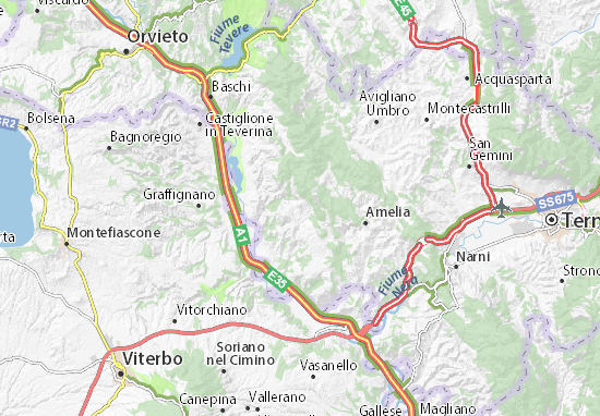 Mapa Lugnano in Teverina