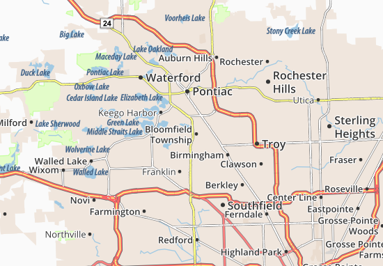 Kaart Plattegrond Bloomfield Township