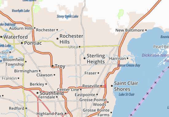 Karte Stadtplan Sterling Heights