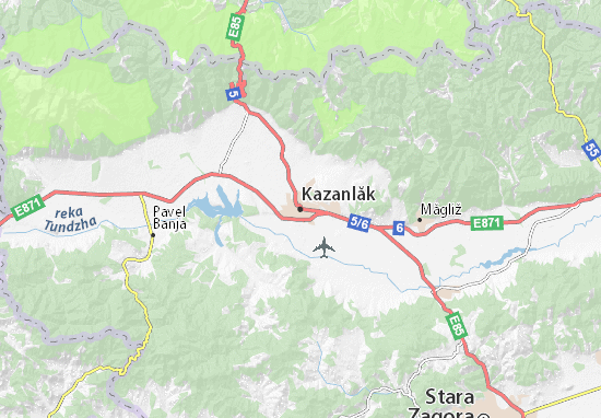 Karte Stadtplan Kazanlăk