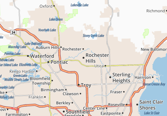 Karte Stadtplan Rochester Hills