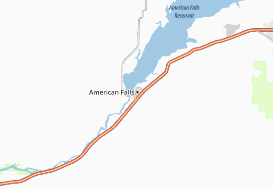 Kaart Plattegrond American Falls