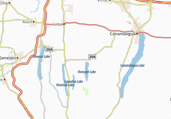 Mapa Honeoye
