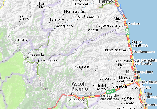 Karte Stadtplan Montalto delle Marche