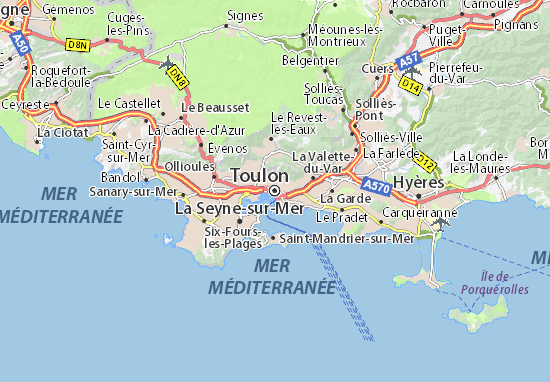 toulon carte de france Map Of Toulon Michelin Toulon Map Viamichelin toulon carte de france