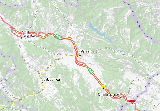 Karte Stadtplan Pirot