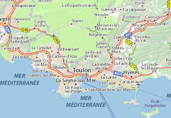 Karte Stadtplan Le Revest-les-Eaux