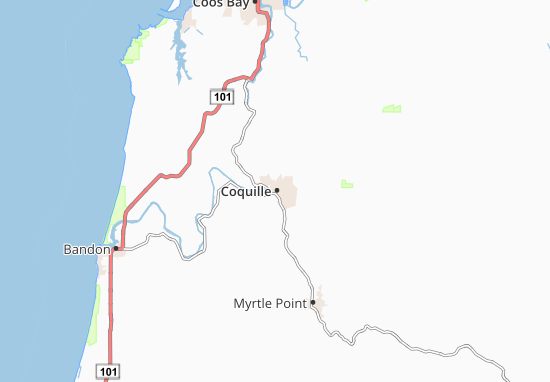 Karte Stadtplan Coquille