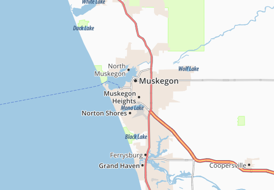 Karte Stadtplan Muskegon Heights