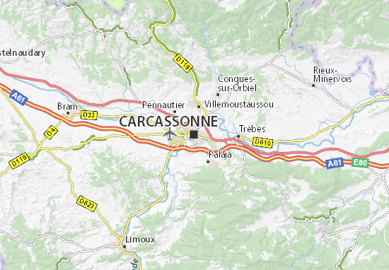 carte de carcassonne et ses alentours Carte détaillée Carcassonne   plan Carcassonne   ViaMichelin