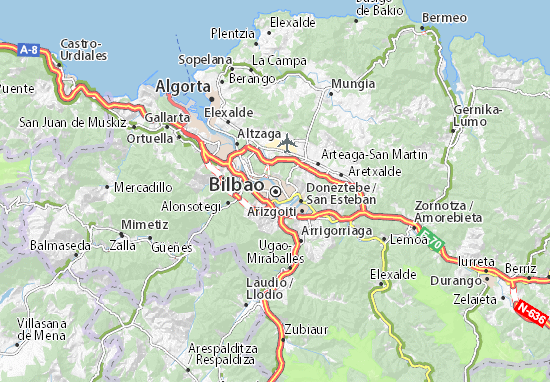 Map of Bilbao - Michelin Bilbao map - ViaMichelin