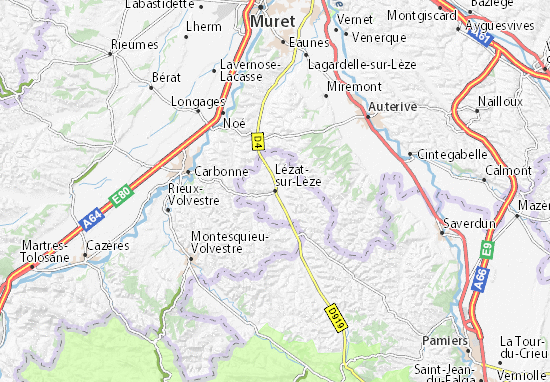 Karte Stadtplan Lézat-sur-Lèze