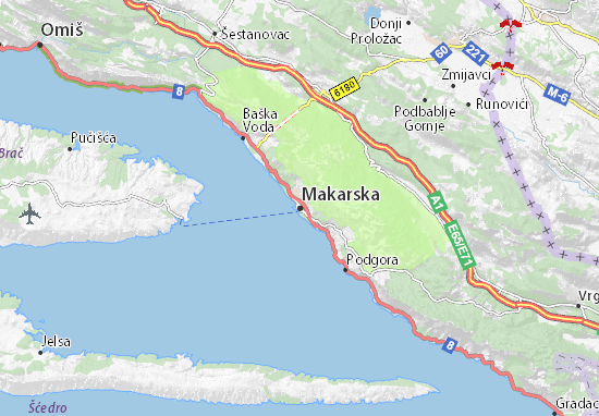 MICHELIN-Landkarte Makarska - Stadtplan Makarska - ViaMichelin