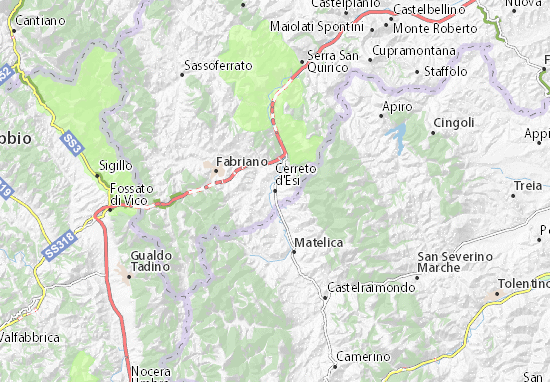 Karte Stadtplan Cerreto d&#x27;Esi