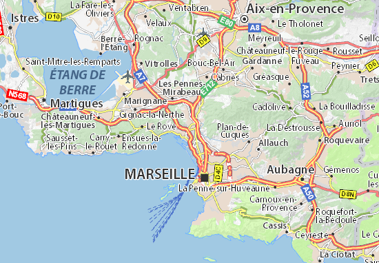 carte routiere marseille Carte détaillée Marseille 16   plan Marseille 16   ViaMichelin