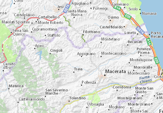 Karte Stadtplan Appignano