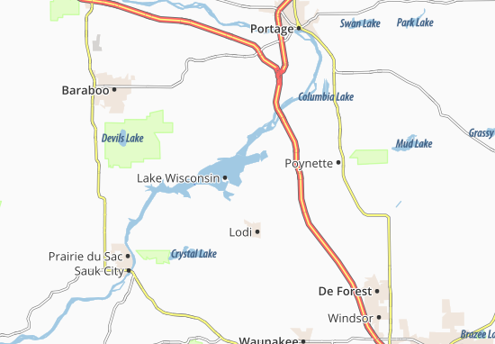 Kaart Plattegrond Lake Wisconsin