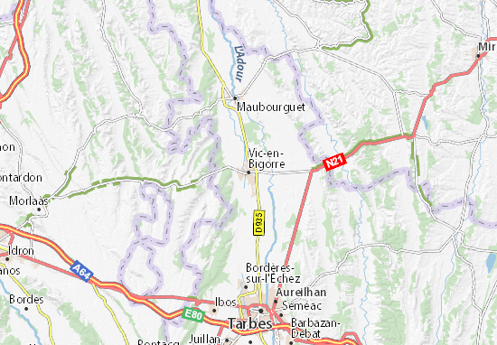 Karte Stadtplan Vic-en-Bigorre