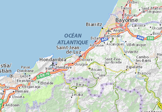 st jean de luz carte france Saint Jean De Luz Map Detailed Maps For The City Of Saint Jean De Luz Viamichelin st jean de luz carte france