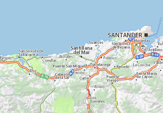 Karte Stadtplan Santillana del Mar