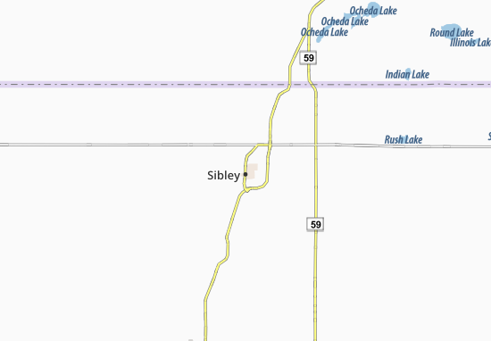 Karte Stadtplan Sibley