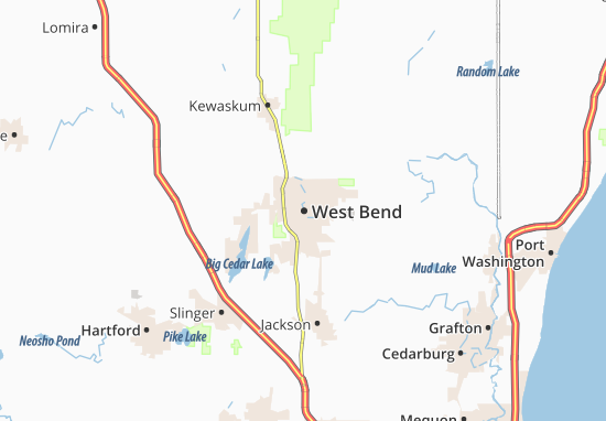 Kaart Plattegrond West Bend