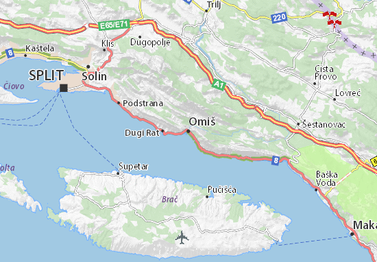 Omis Kroatien Karte | Gold Karte