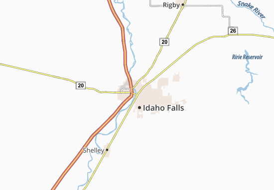 Kaart Plattegrond Idaho Falls