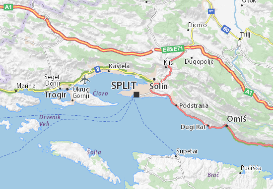 MICHELIN-Landkarte Split - Stadtplan Split - ViaMichelin