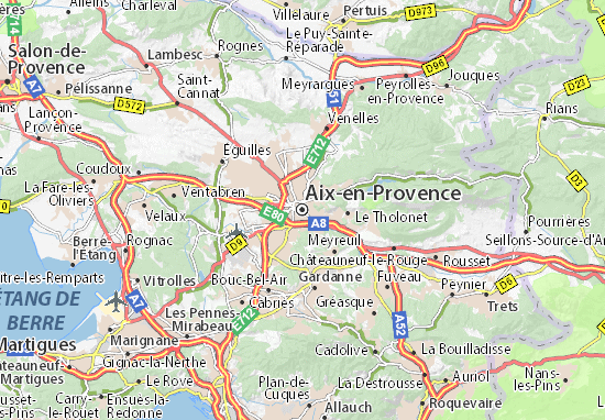 aix en provence carte Map of Aix en Provence   Michelin Aix en Provence map   ViaMichelin