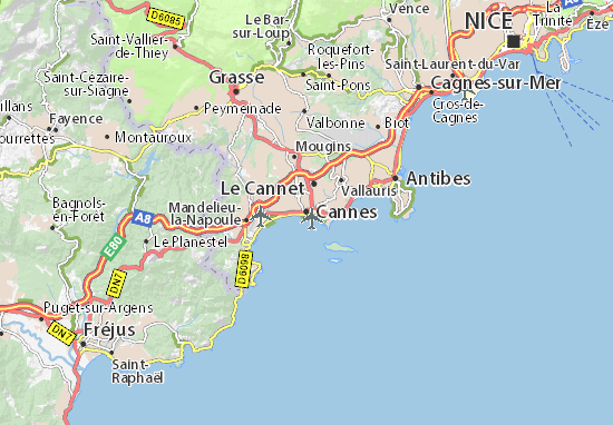 carte de la france cannes Detailed map of Cannes   Cannes map   ViaMichelin