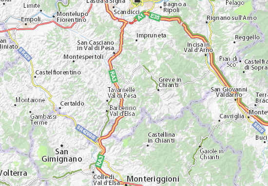 Mapa Badia a Passignano