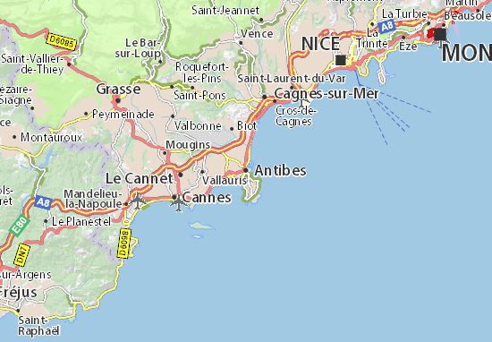 Map of Antibes - Michelin Antibes map - ViaMichelin