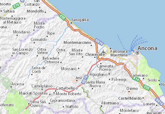 Karte Stadtplan Monte San Vito